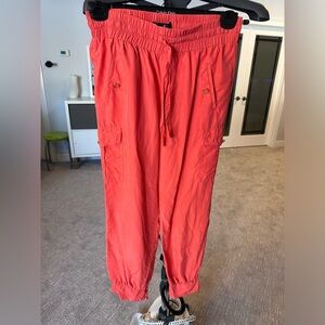 100% Silk Coral Guess by Marciano Vibrant Orange Pants